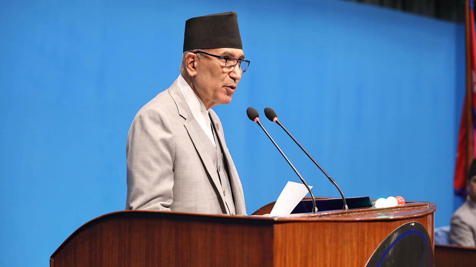 आर्थिक वर्ष ०८२/८३ को बजेट पेश गर्दै अर्थमन्त्री विष्णु पौडेल